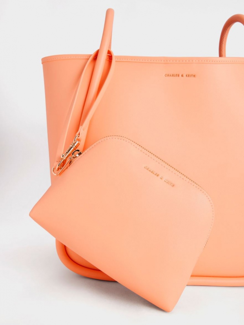 Geanta Tote Charles & Keith Tubular Slouchy Portocalii | 056XJZGFE