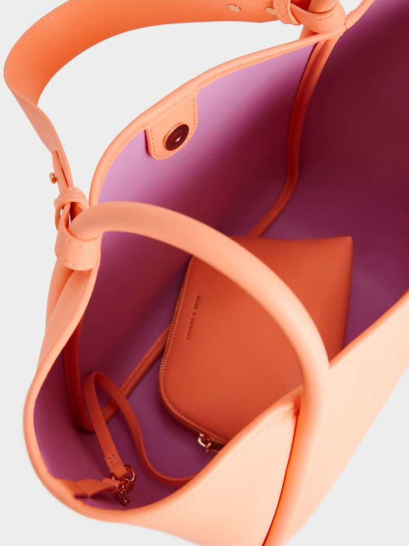 Geanta Tote Charles & Keith Tubular Slouchy Portocalii | 056XJZGFE