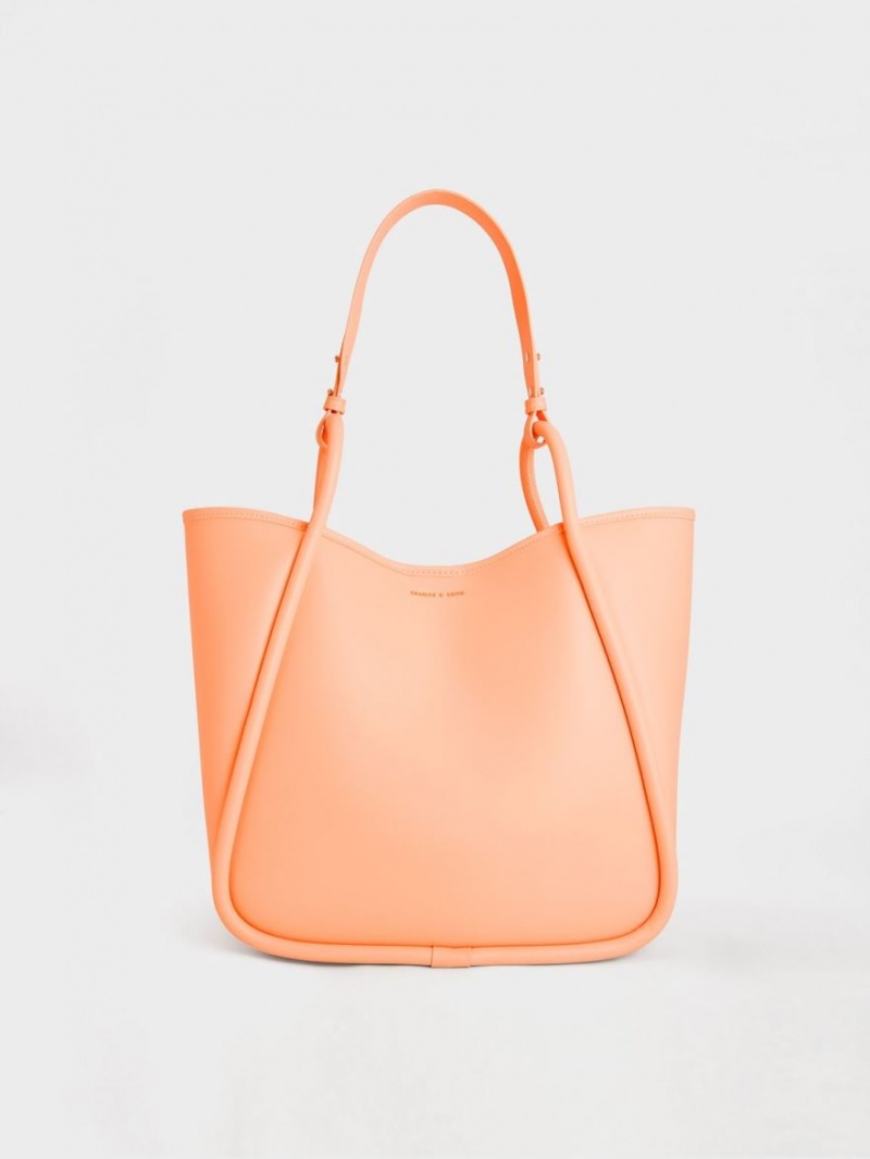 Geanta Tote Charles & Keith Tubular Slouchy Portocalii | 056XJZGFE