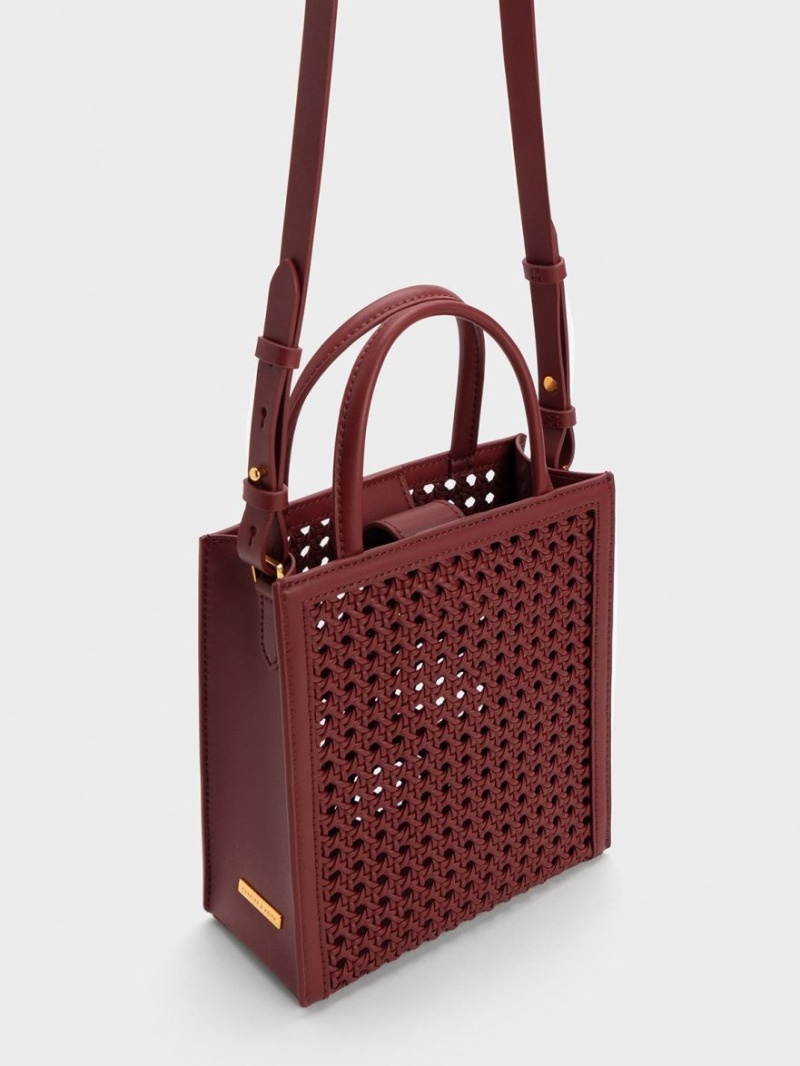 Geanta Tote Charles & Keith Woven Double Handle Visinii | 852MFQSBK