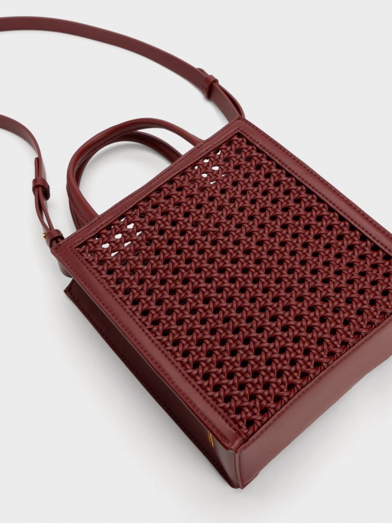 Geanta Tote Charles & Keith Woven Double Handle Visinii | 852MFQSBK