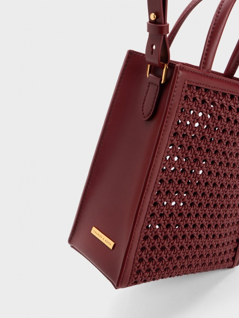 Geanta Tote Charles & Keith Woven Double Handle Visinii | 852MFQSBK
