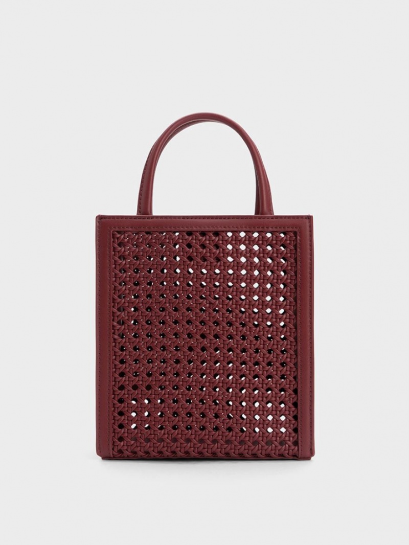 Geanta Tote Charles & Keith Woven Double Handle Visinii | 852MFQSBK