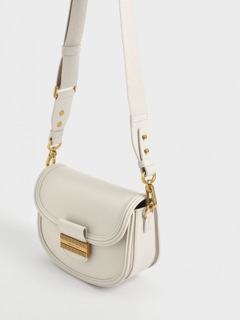 Genți De Șa Charles & Keith Embellished Albi | 204LQTBPO