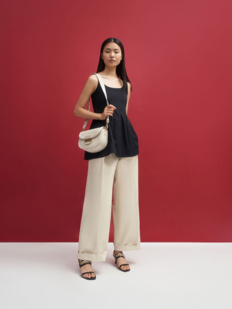 Genți De Șa Charles & Keith Embellished Albi | 204LQTBPO