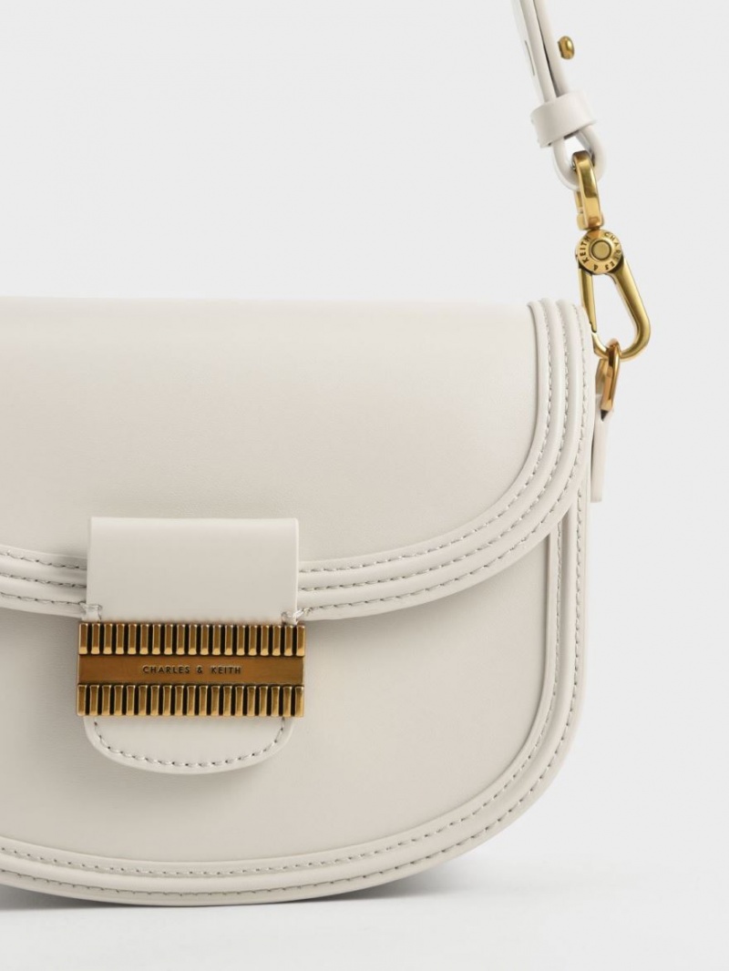 Genți De Șa Charles & Keith Embellished Albi | 204LQTBPO