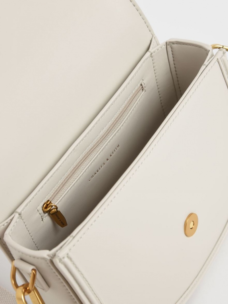 Genți De Șa Charles & Keith Embellished Albi | 204LQTBPO