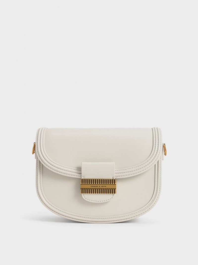 Genți De Șa Charles & Keith Embellished Albi | 204LQTBPO