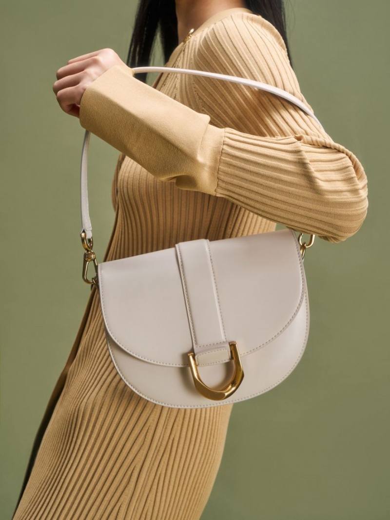 Genți De Șa Charles & Keith Gabine Albi | 179LEFVUY