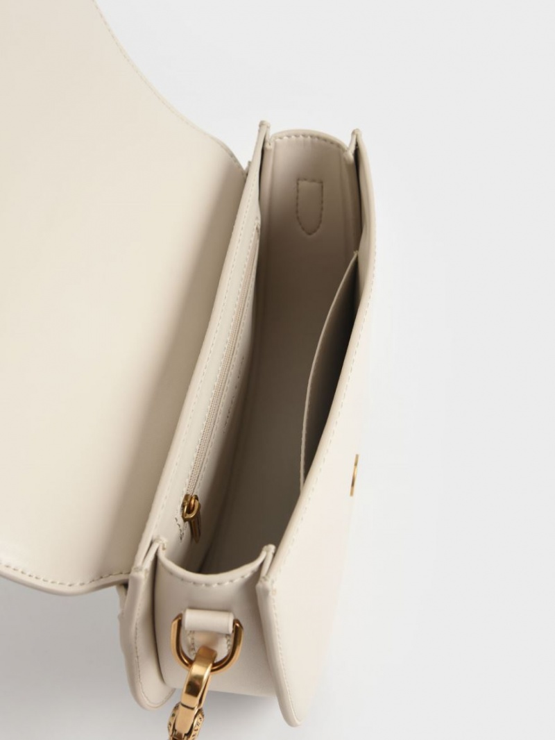 Genți De Șa Charles & Keith Gabine Albi | 179LEFVUY