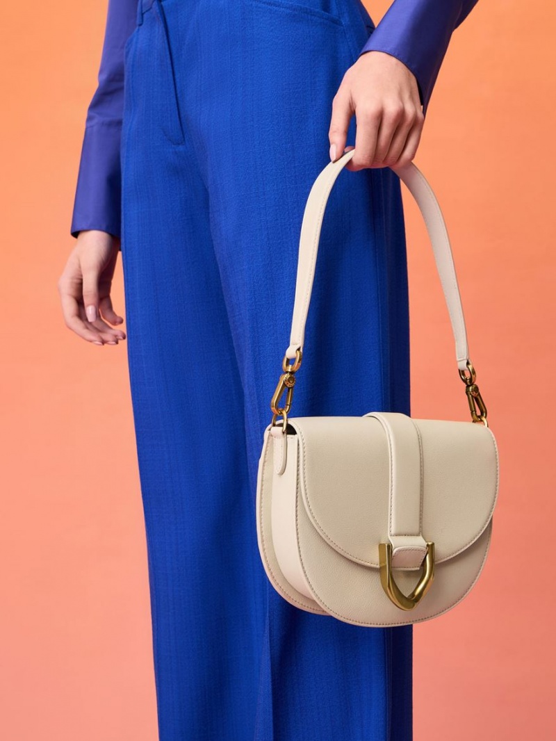 Genți De Șa Charles & Keith Gabine Piele​ Albi | 369HVZLXG