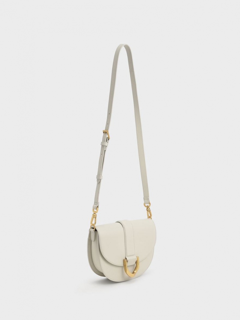 Genți De Șa Charles & Keith Gabine Piele​ Albi | 369HVZLXG