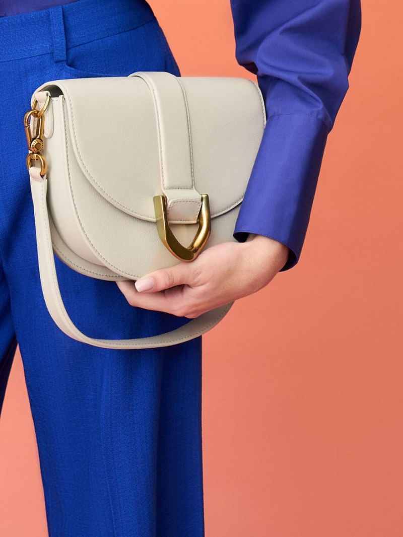 Genți De Șa Charles & Keith Gabine Piele​ Albi | 369HVZLXG