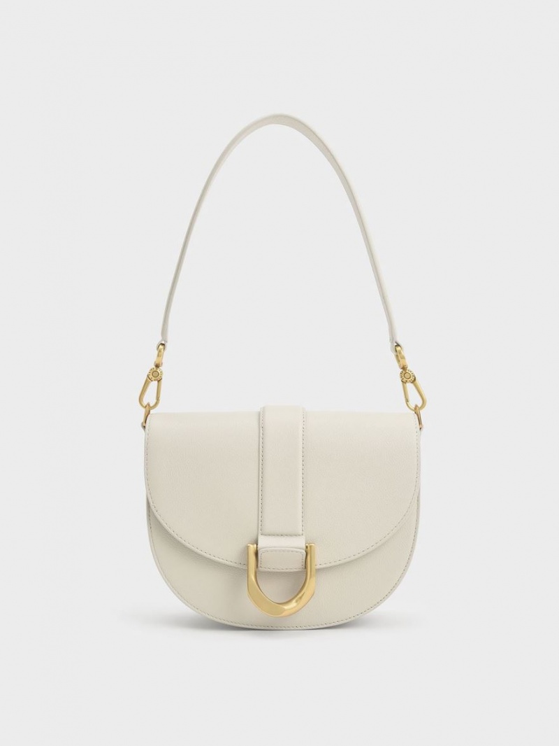 Genți De Șa Charles & Keith Gabine Piele​ Albi | 369HVZLXG