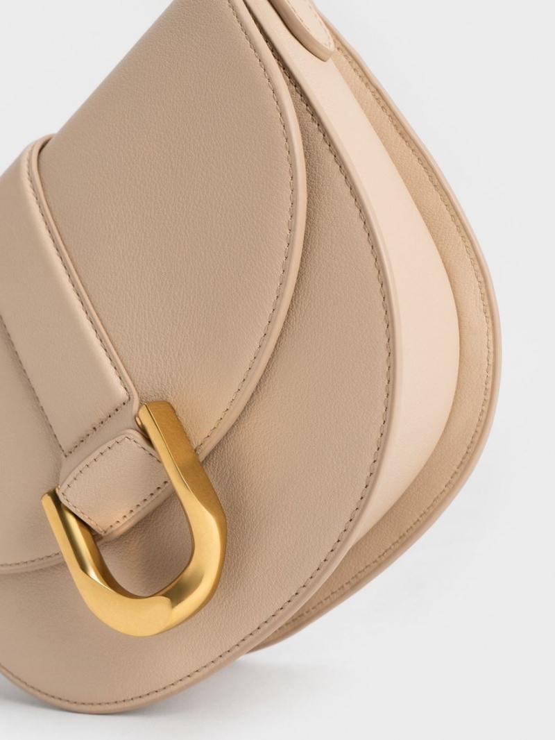 Genți De Șa Charles & Keith Gabine Piele Bej | 798DREJQM