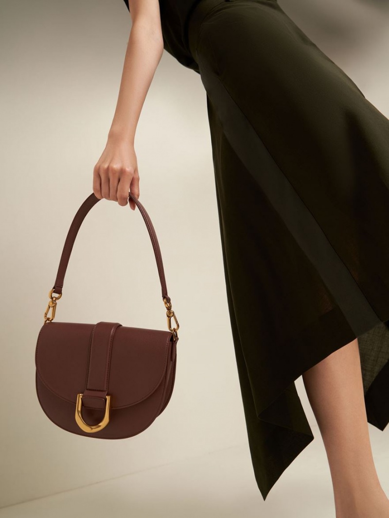 Genți De Șa Charles & Keith Gabine Piele​ Maro | 940GZLPHY
