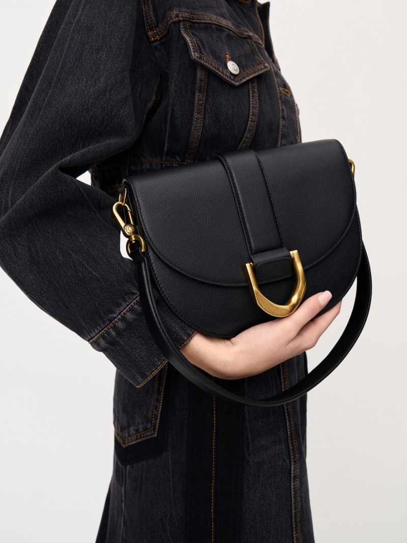 Genți De Șa Charles & Keith Gabine Piele​ Negrii | 623CAWNBR