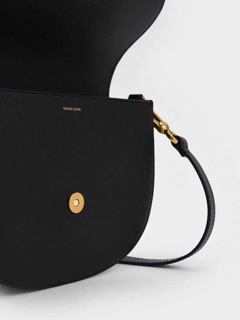 Genți De Șa Charles & Keith Gabine Piele​ Negrii | 623CAWNBR