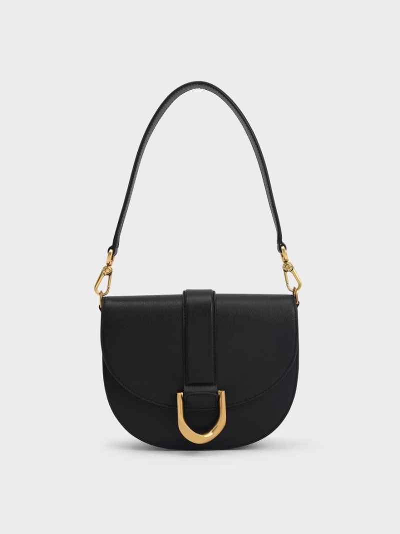 Genți De Șa Charles & Keith Gabine Piele​ Negrii | 623CAWNBR