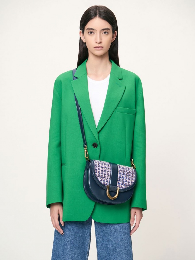 Genți De Șa Charles & Keith Gabine Tweed Bleumarin | 874LCWZYG