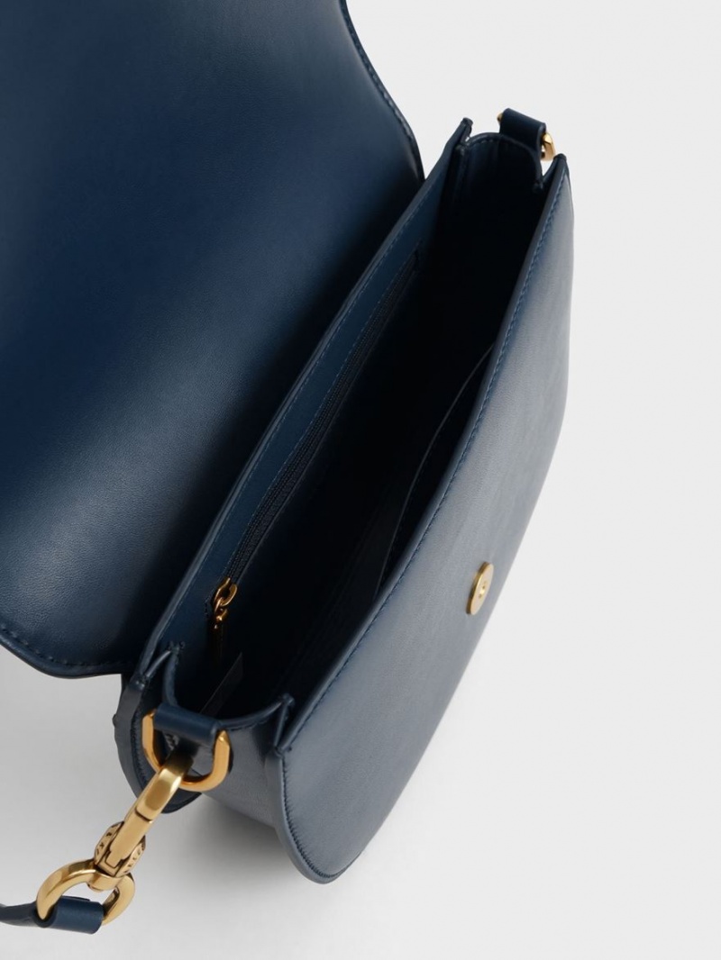 Genți De Șa Charles & Keith Gabine Tweed Bleumarin | 874LCWZYG