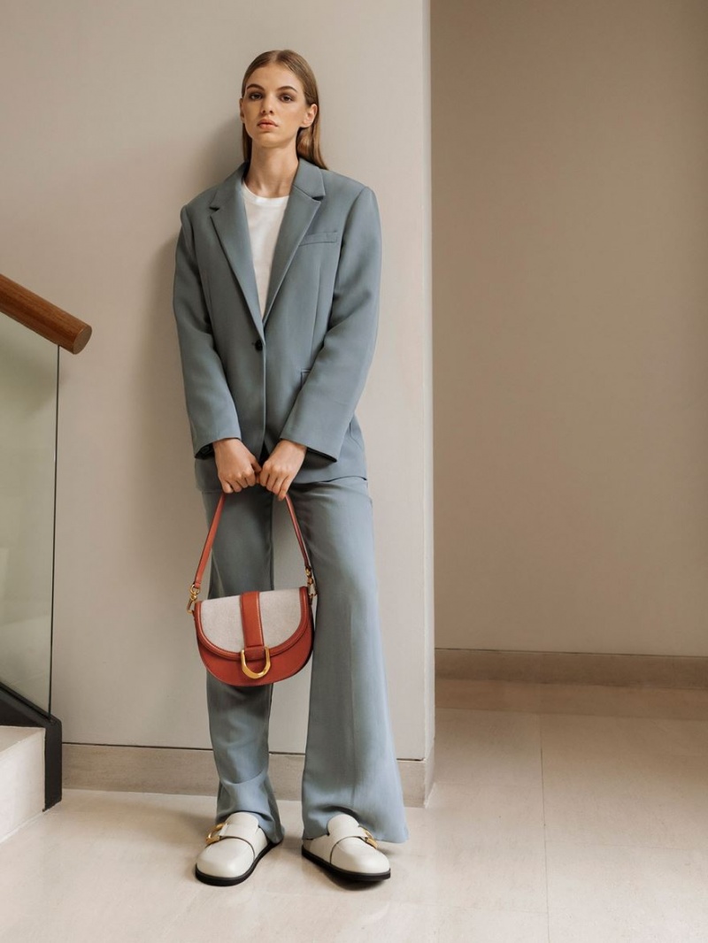 Genți De Șa Charles & Keith Gabine Two-Tone​ Maro | 465QHXPKW