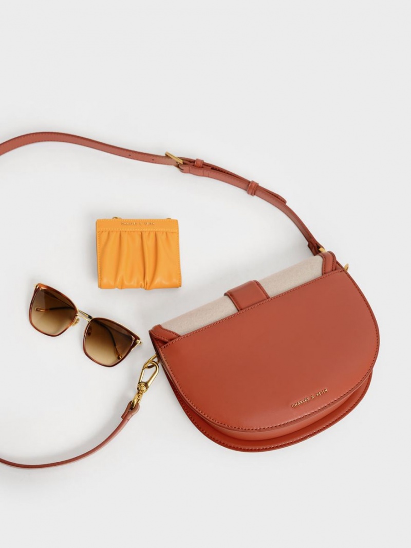 Genți De Șa Charles & Keith Gabine Two-Tone​ Maro | 465QHXPKW