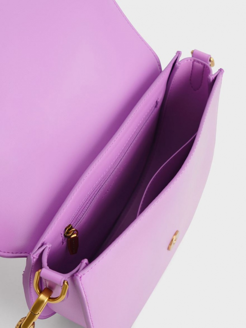 Genți De Șa Charles & Keith Gabine Violet | 462XHUIRJ