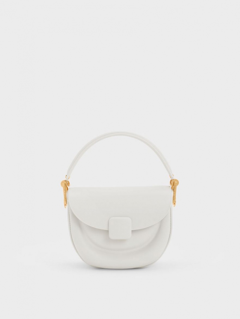 Genți De Șa Charles & Keith Koa Half-Moon Albi | 157CBUGIE