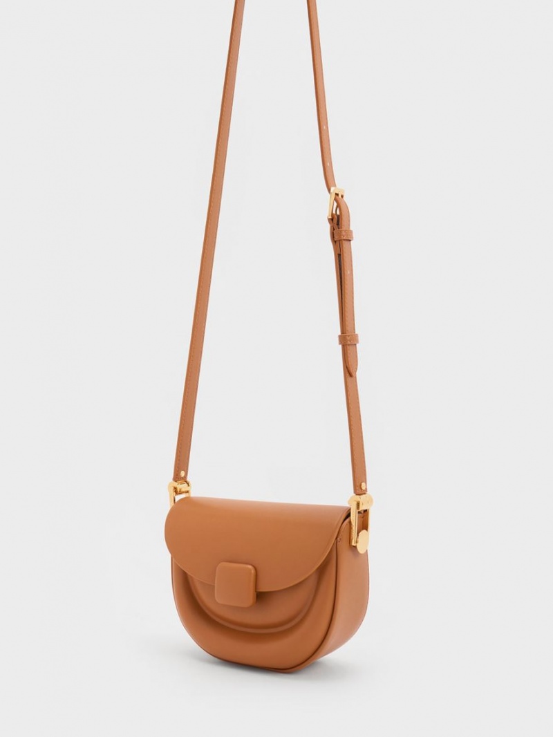 Genți De Șa Charles & Keith Koa Half-Moon Ciocolata | 216IMRFPX