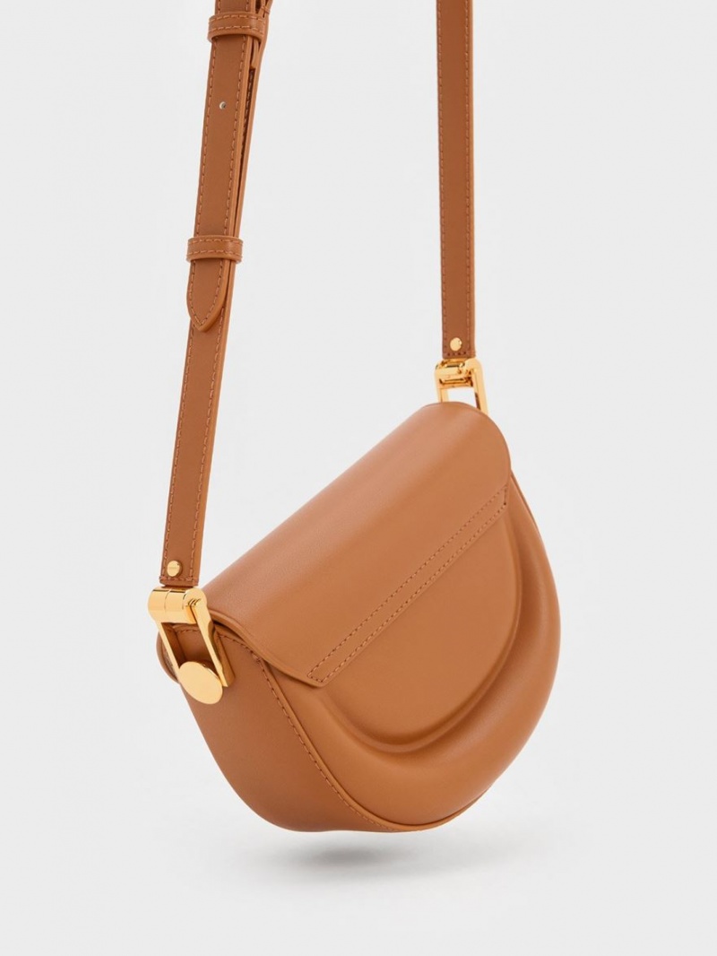 Genți De Șa Charles & Keith Koa Half-Moon Ciocolata | 216IMRFPX