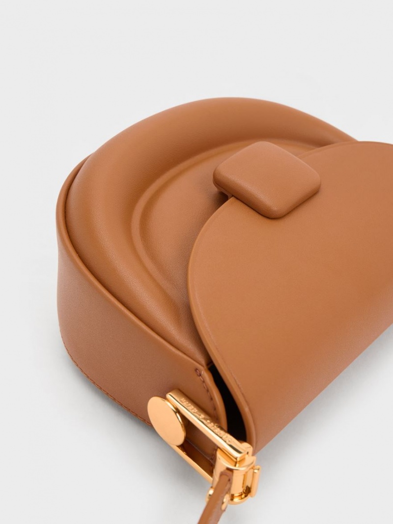 Genți De Șa Charles & Keith Koa Half-Moon Ciocolata | 216IMRFPX