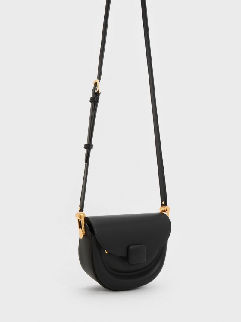 Genți De Șa Charles & Keith Koa Half-Moon Negrii | 170ORFMSL
