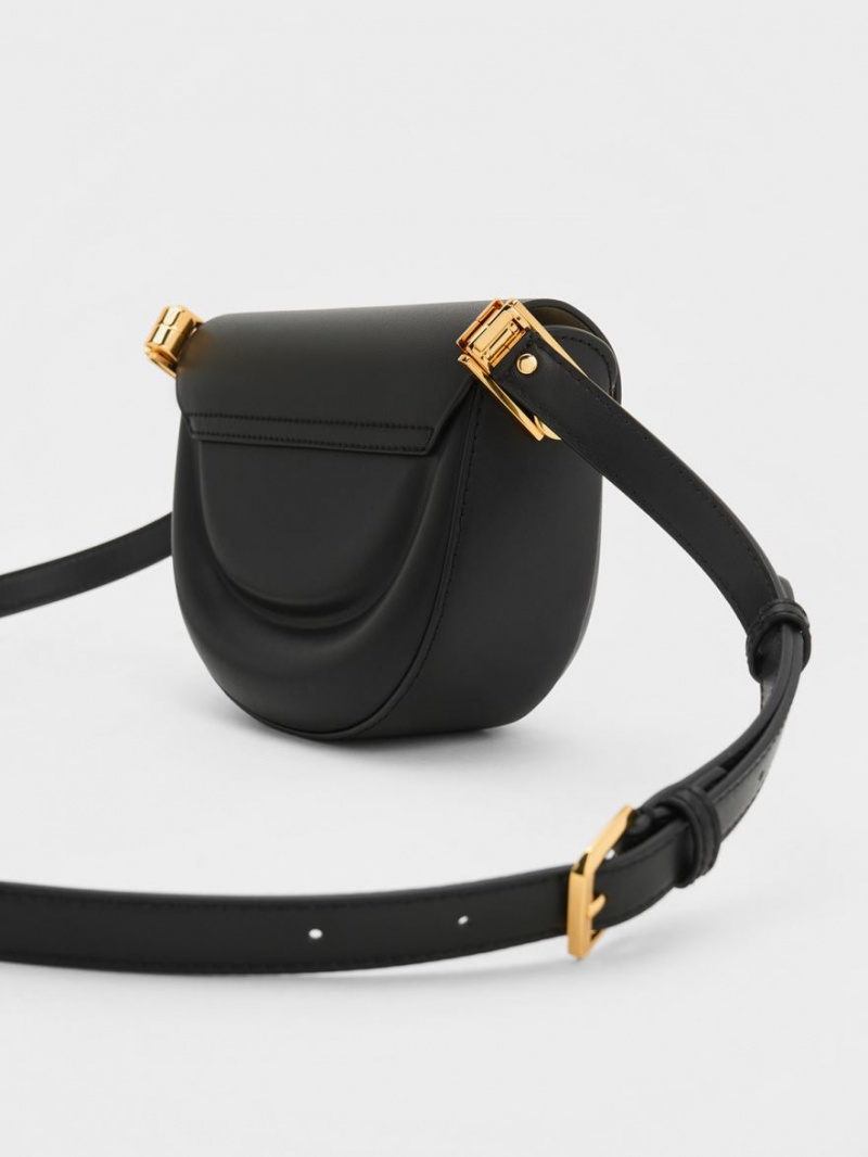 Genți De Șa Charles & Keith Koa Half-Moon Negrii | 170ORFMSL