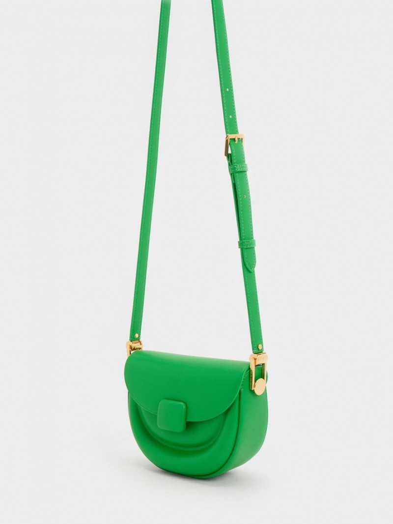 Genți De Șa Charles & Keith Koa Half-Moon Verzi | 731LGXEFY