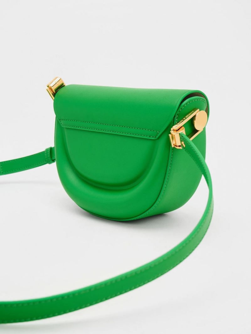 Genți De Șa Charles & Keith Koa Half-Moon Verzi | 731LGXEFY