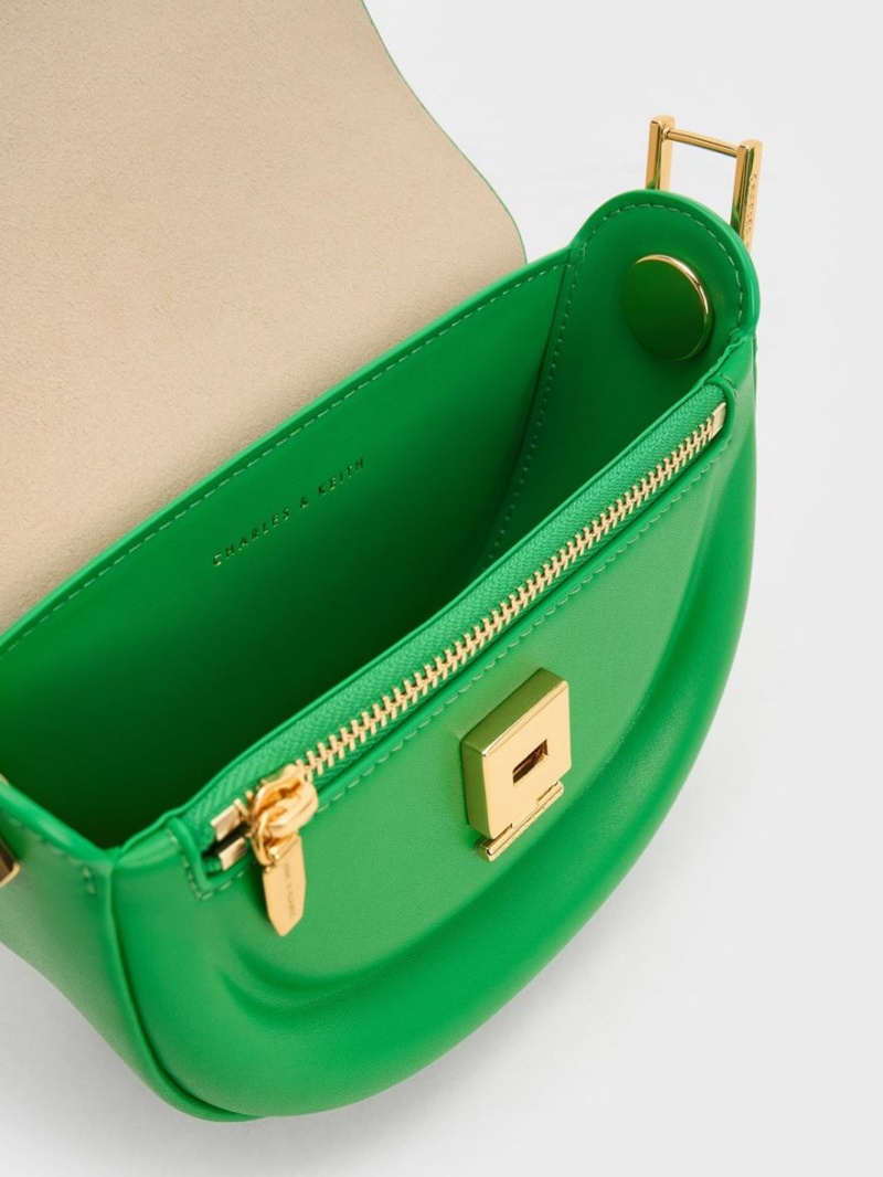 Genți De Șa Charles & Keith Koa Half-Moon Verzi | 731LGXEFY