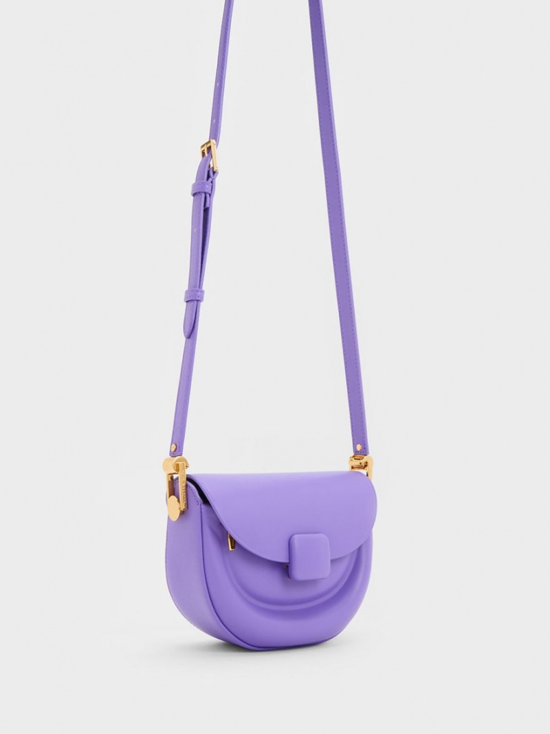 Genți De Șa Charles & Keith Koa Half-Moon Violet | 021WEUOPZ