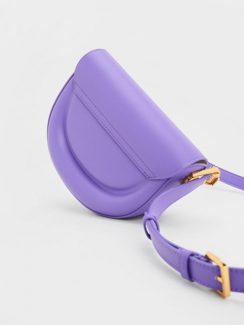 Genți De Șa Charles & Keith Koa Half-Moon Violet | 021WEUOPZ