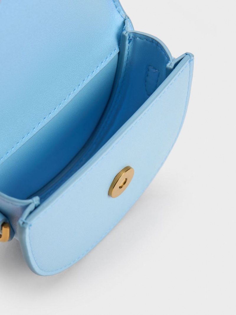 Genți De Șa Charles & Keith Micro Gabine Albastri Deschis | 706QZSYGM
