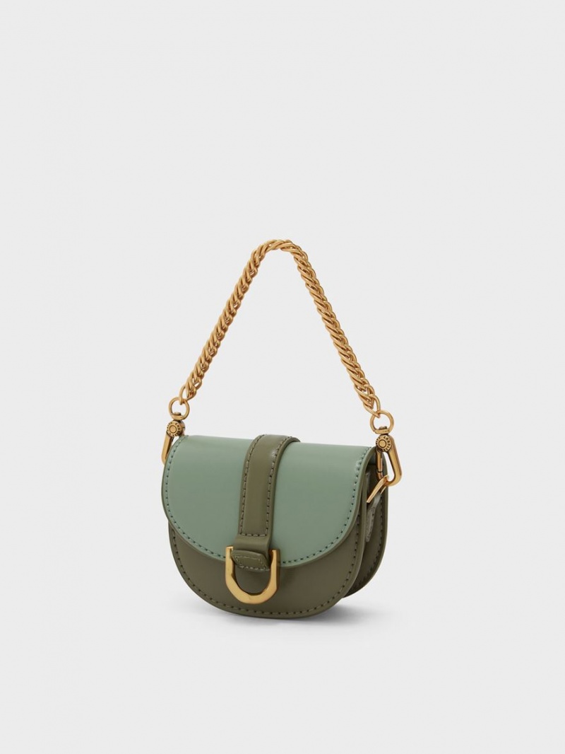 Genți De Șa Charles & Keith Micro Gabine Two-Tone​ Masline Verzi | 473CMASTH