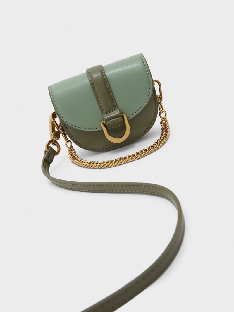 Genți De Șa Charles & Keith Micro Gabine Two-Tone​ Masline Verzi | 473CMASTH