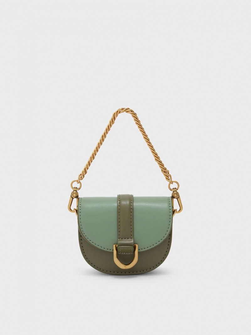 Genți De Șa Charles & Keith Micro Gabine Two-Tone​ Masline Verzi | 473CMASTH