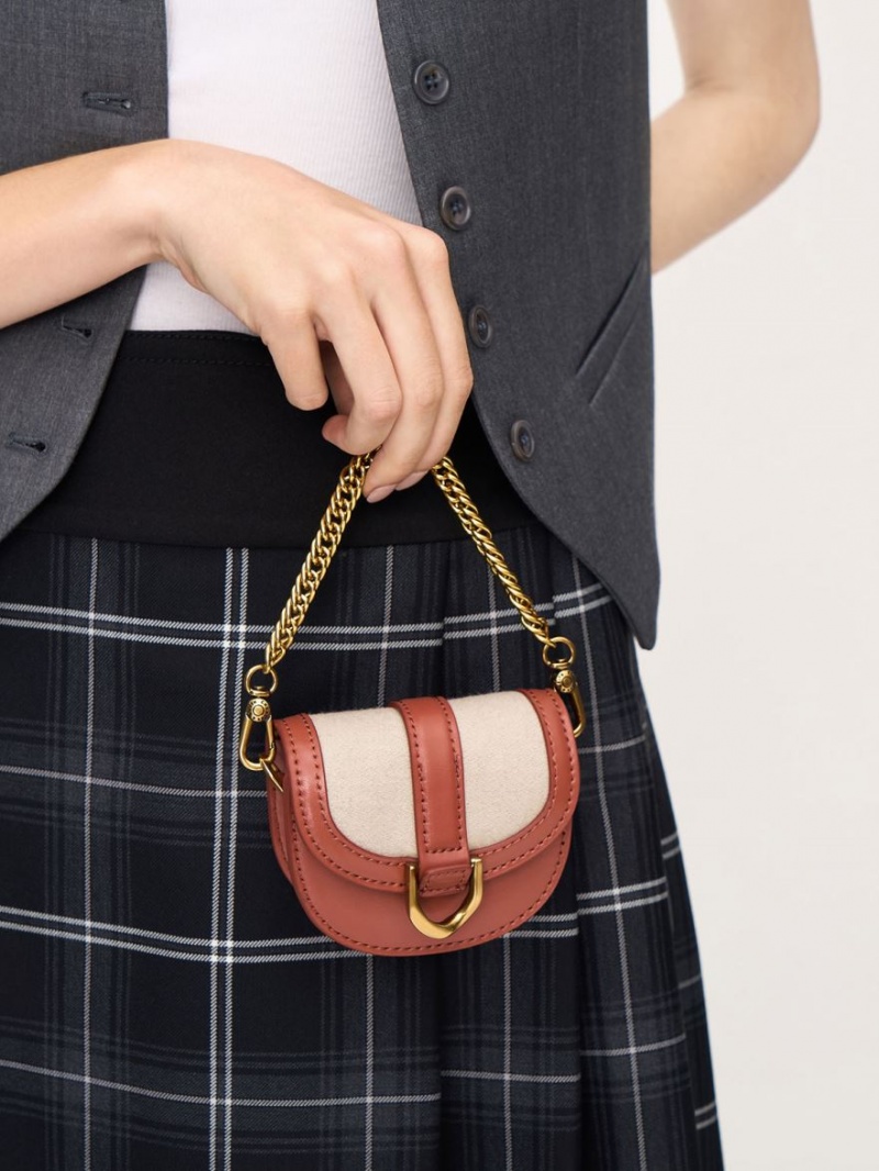 Genți De Șa Charles & Keith Micro Gabine Two-Tone​ Rosii Inchis | 013KPAQML
