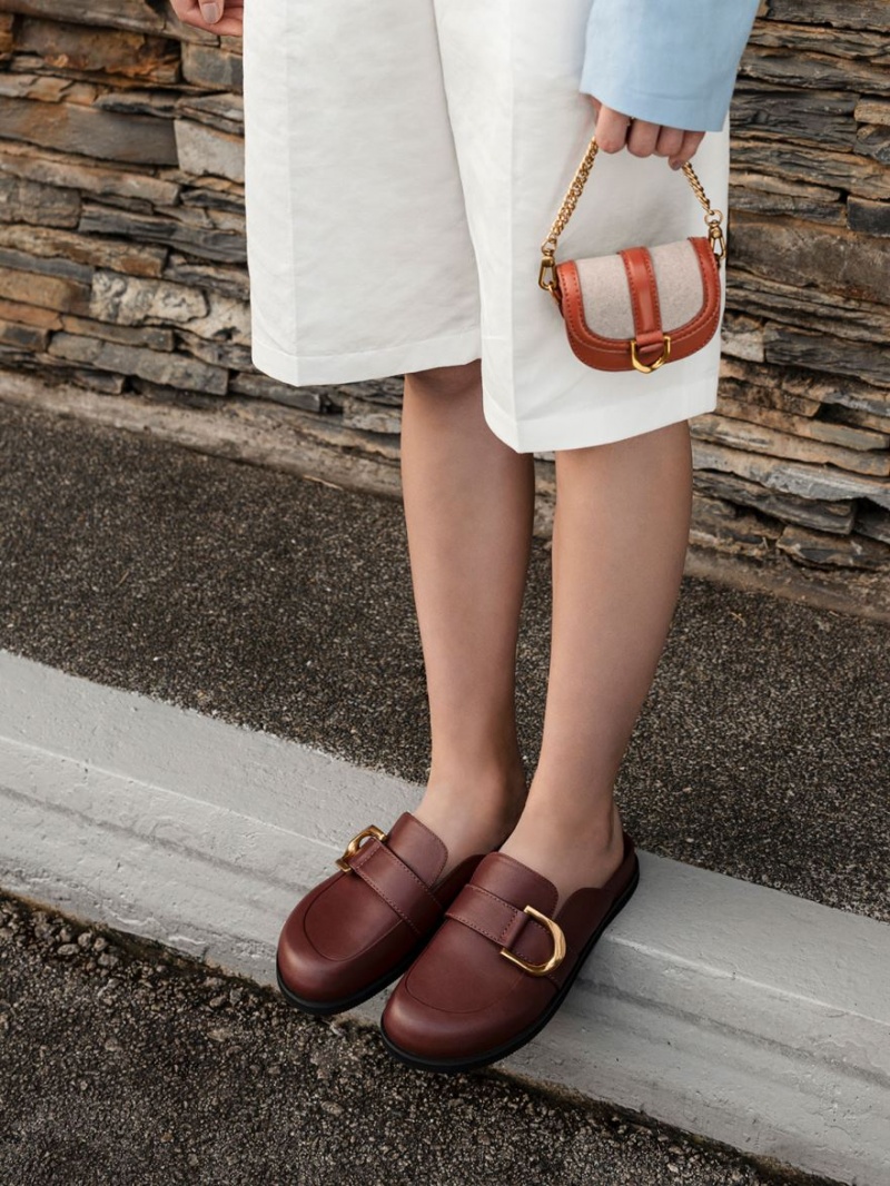 Genți De Șa Charles & Keith Micro Gabine Two-Tone​ Rosii Inchis | 013KPAQML