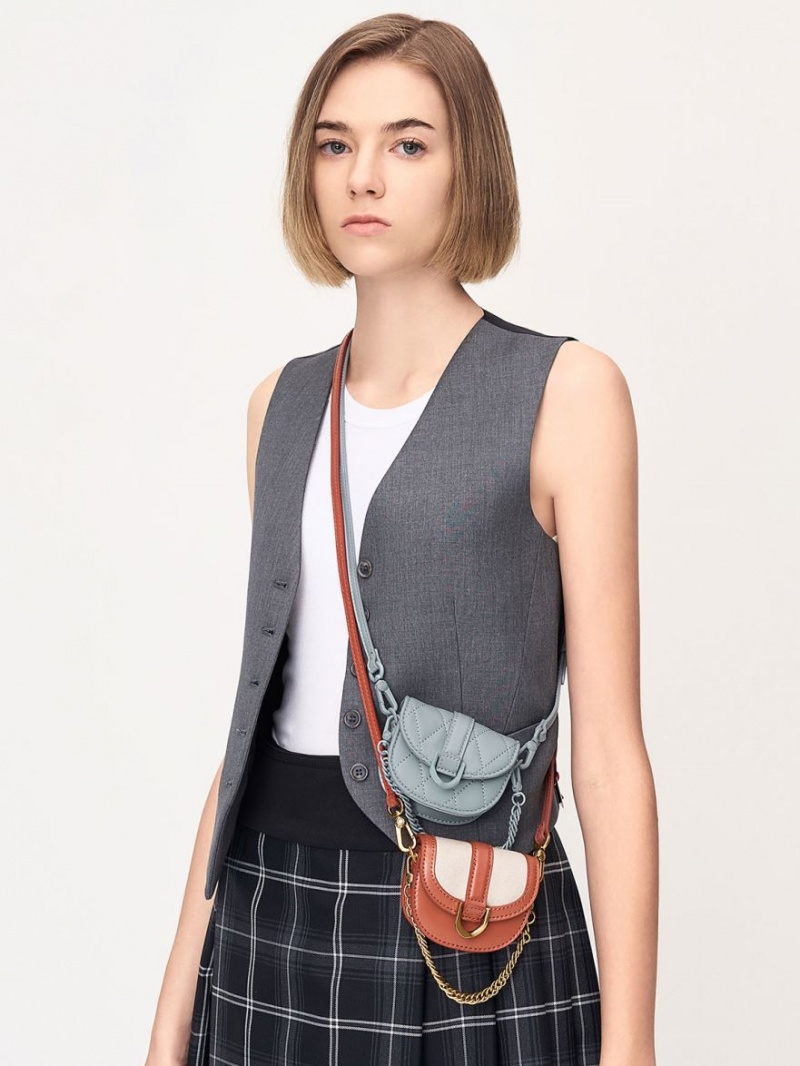 Genți De Șa Charles & Keith Micro Gabine Two-Tone​ Rosii Inchis | 013KPAQML