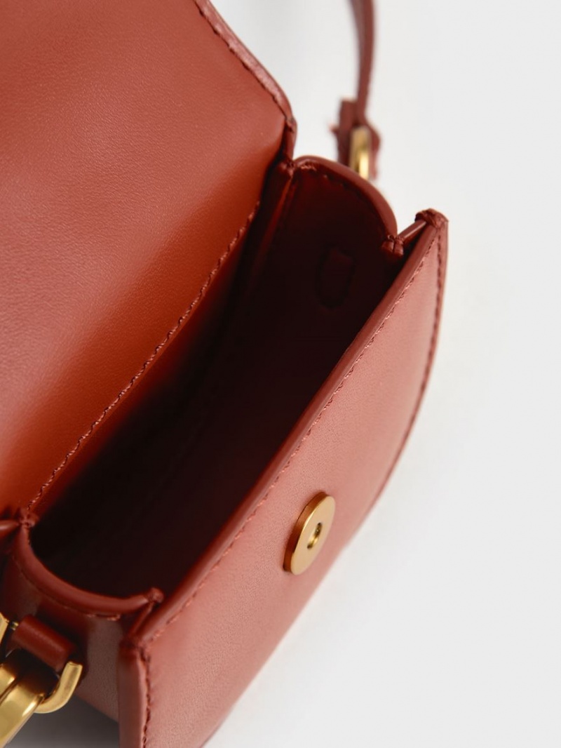 Genți De Șa Charles & Keith Micro Gabine Two-Tone​ Rosii Inchis | 013KPAQML