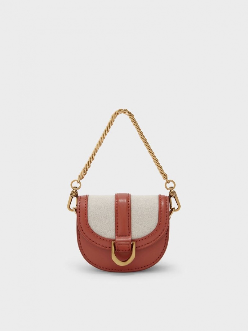 Genți De Șa Charles & Keith Micro Gabine Two-Tone​ Rosii Inchis | 013KPAQML