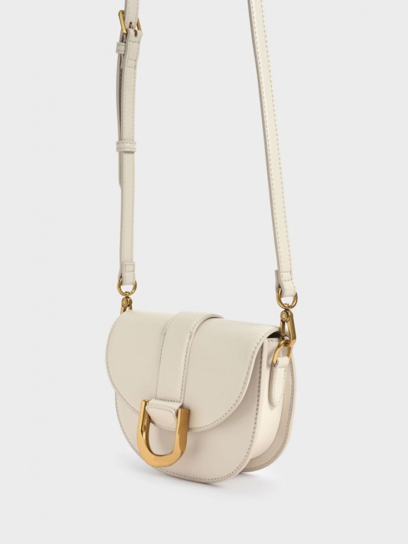 Genți De Șa Charles & Keith Mini Gabine Albi | 120XKHVRT