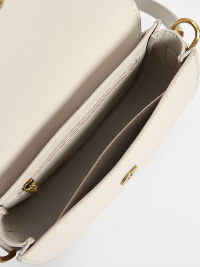 Genți De Șa Charles & Keith Mini Gabine Albi | 120XKHVRT